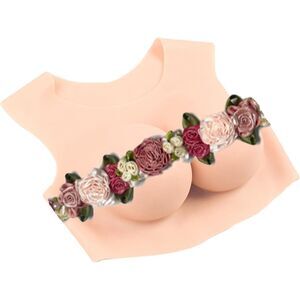 Silicone Breastplate Round Neck Fake Breasts Forms for Crossdressers Drag NEW